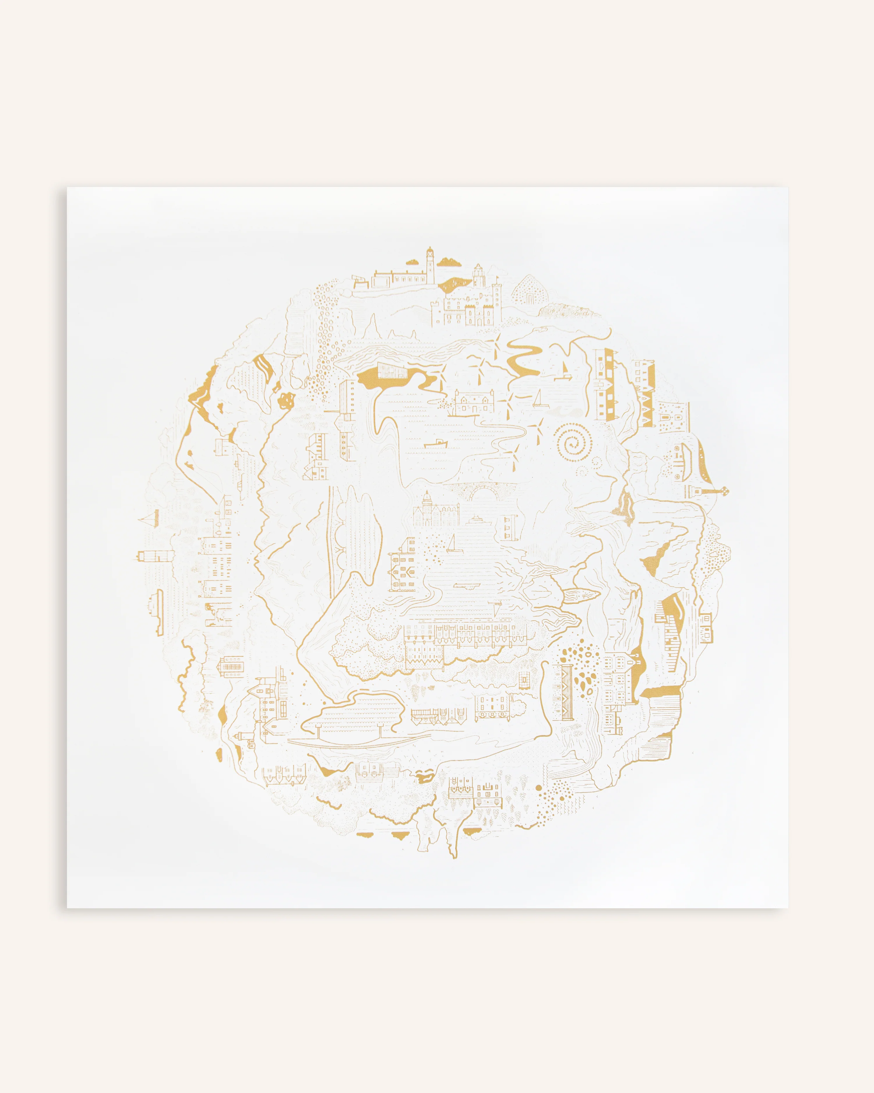 Isle of Skye Map Gold Print - Image 3