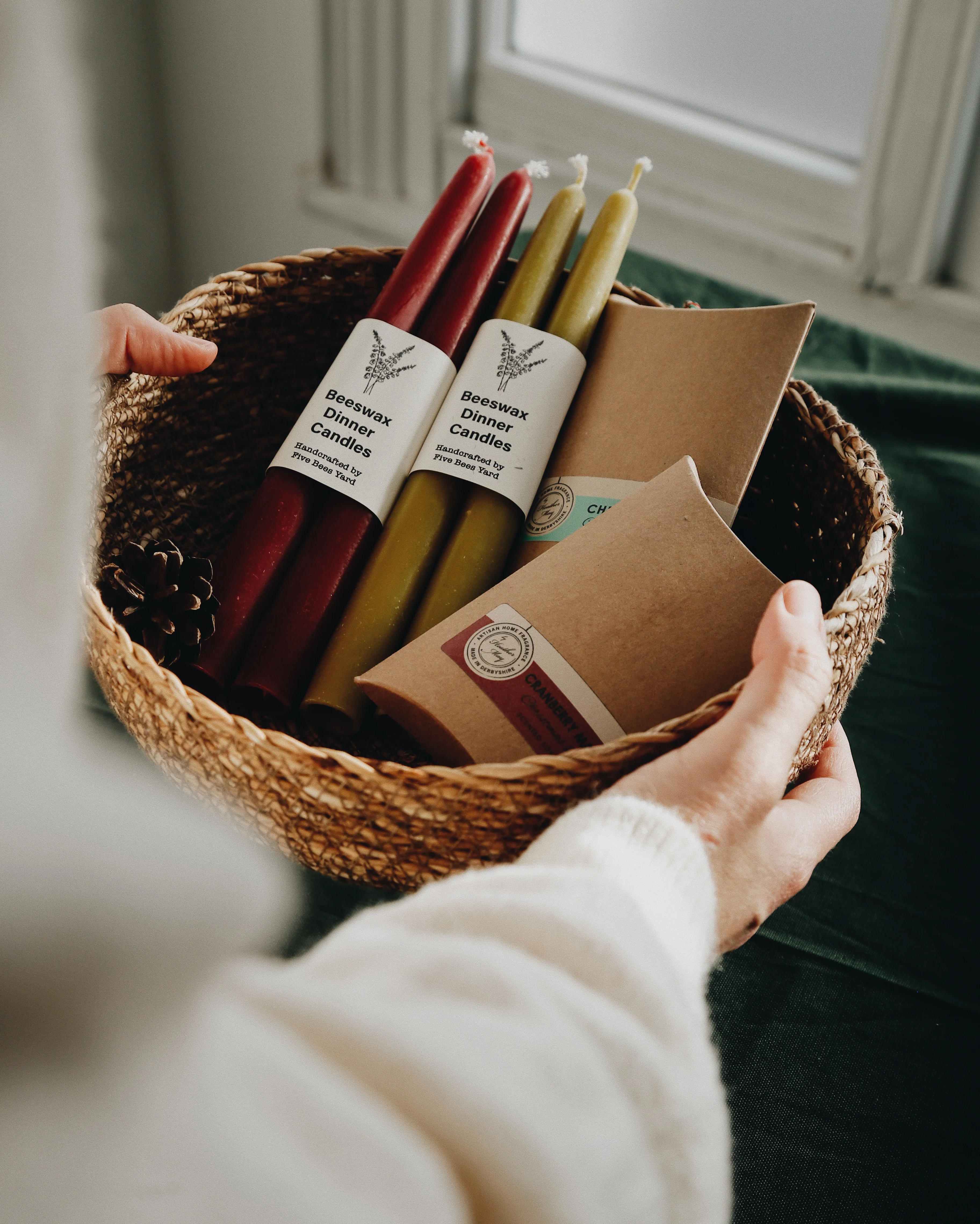 Tapered Dinner Candle - Burgundy - Image 3